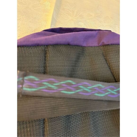 JanSport USA large fanny pack 3 Zipper adj belt purple green 11x10 - Picture 9 of 9